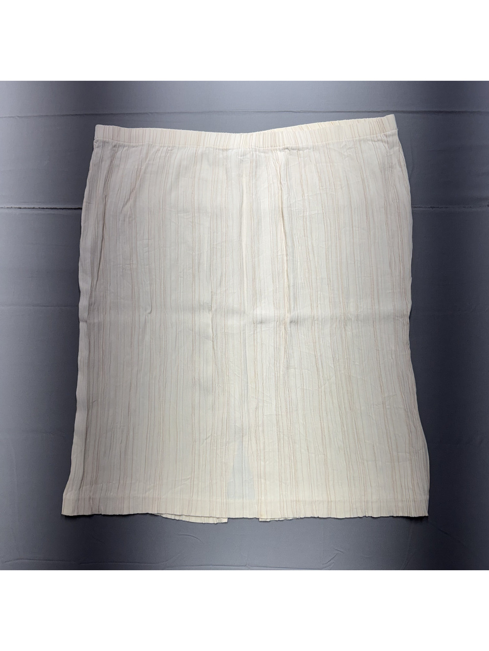 More Promises Womens Vintage 22W Crinkle Acetate Midi Skirt Cream Ivory 90s USA